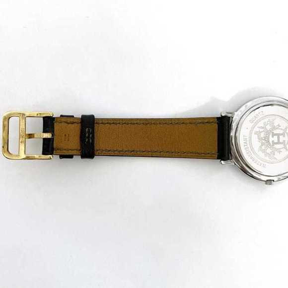 Hermes Watch Meteor f-21083 White Silver Gold Dark Green Boys 32mm SS Leather... - Picture 7 of 11